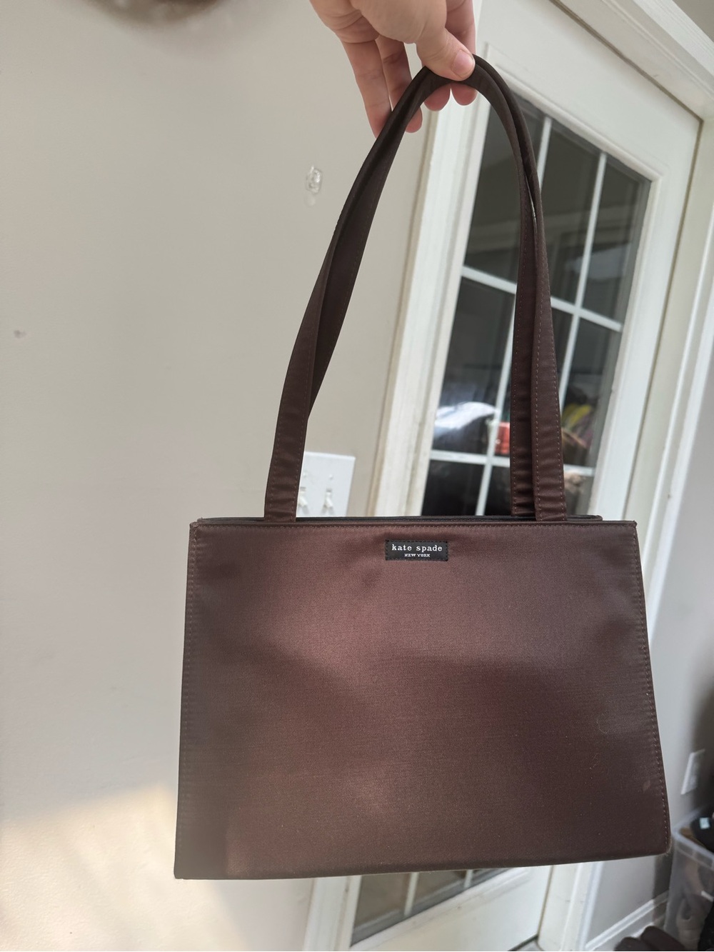 Vintage Y2K Kate Spade Sam Chocolate Brown Nylon Demi Shoulder Bag